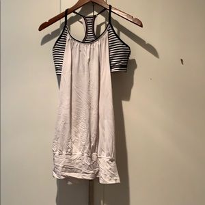 Black and white lululemon no limits tank